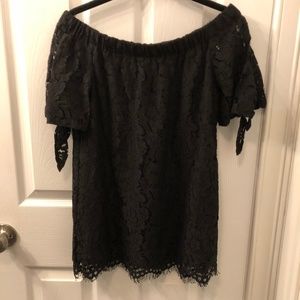 Lulu's Ethereal View Lace Off-the-Shoulder Top